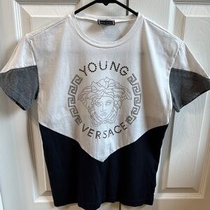 Versace White and Black Short Sleeve Tee